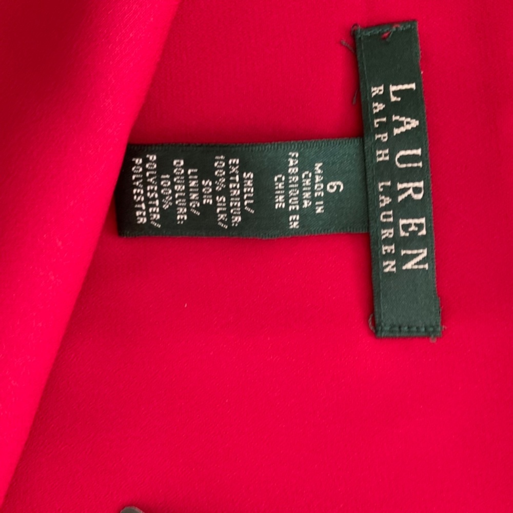 100% Silk Red Skirt Lauren Ralph Lauren Size 6 New - Picture 3 of 11